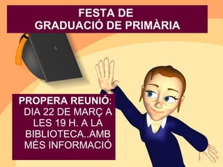   Els alumnes rebran alguns obsequis   durant la jornada: bossa, carpeta, bolis, pen-drivers,..   (de promoció).  Almenys un ha de servir de record per   sempre: llibre amb fulls personalitzats   de cada alumne, fotos del grup,    records, comentaris,…d’aquests 9    anys plegats. 