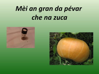 Mèi an gran da pévar
che na zuca
 