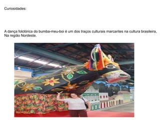 Curiosidades: A dança folclórica do bumba-meu-boi é um dos traços culturais marcantes na cultura brasileira, Na região Nordeste. 