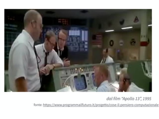 dal film “Apollo 13”, 1995
fonte: https://www.programmailfuturo.it/progetto/cose-il-pensiero-computazionale
 