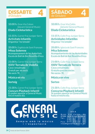 Festes Sant Francesc 2014- Programa