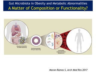 Gut Microbiota in Obesity and Metabolic Abnormalities
A Matter of Composition or Functionality?
Moran-Ramos S, Arch Med Res 2017
 