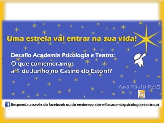 3º Festival da Criança
    3 PALCOS … 3 MOMENTOS …

A estrela és tu!
Acreditano teu talento...!
 