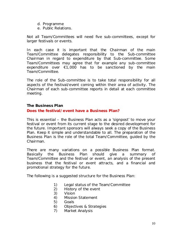 programme format for an event