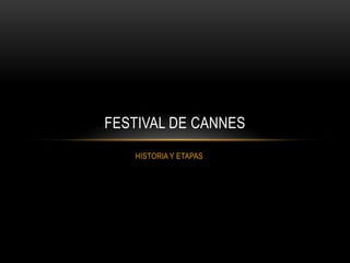 HISTORIA Y ETAPAS
FESTIVAL DE CANNES
 
