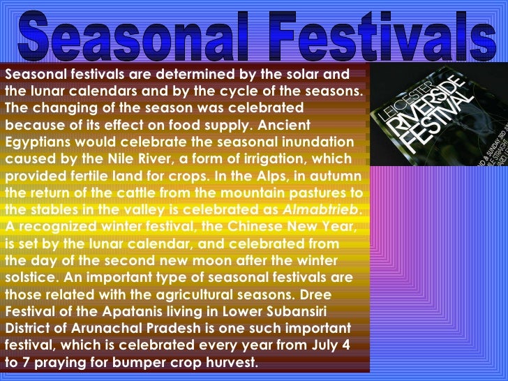 Different types of Festivals