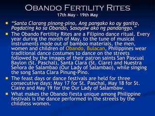 Ferital Rite Festivals And Fiestas in the Philippines | PPT