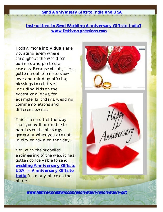 Instructions To Send Wedding Anniversary Gifts India Www Festive Xpressions Com