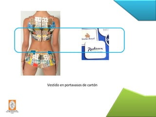 Vestido en portavasos de cartón 