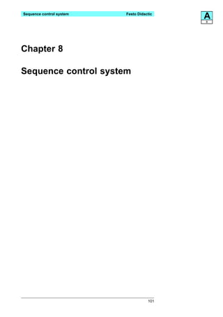 Sequence control system   Festo Didactic
                                           A
                                           8




Chapter 8

Sequence control system




                                     101
 