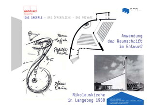DAS SAKRALE - DAS ÖFFENTLICHE – DAS PRIVATE




                                                    Anwendung
                                              der Raumschrift
                                                   im Entwurf




                             Nikolauskirche
                           in Langeoog 1960
 