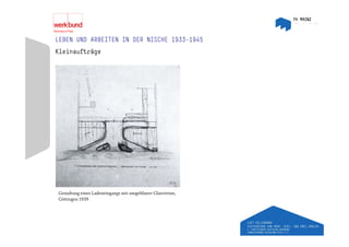 LEBEN UND ARBEITEN IN DER NISCHE 1933 1945
                                 1933-1945
Kleinaufträge




Gestaltung eines Ladeneingangs mit umgehbarer Glasvitrine,
Göttingen 1939
 