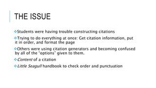 Teaching Citations At Explanations