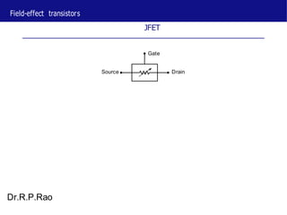 Field-effect transistors
Dr.R.P.Rao
Gate
JFET
Source Drain
 
