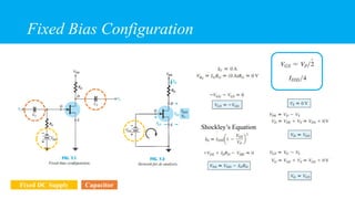Fixed Bias Configuration
Shockley’s Equation
Fixed DC Supply Capacitor
 