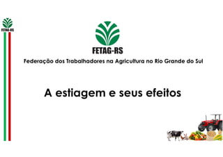 Federação dos Trabalhadores na Agricultura no Rio Grande do Sul
A estiagem e seus efeitos
 