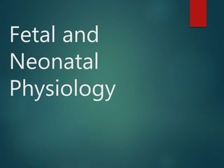 Fetal and
Neonatal
Physiology
 