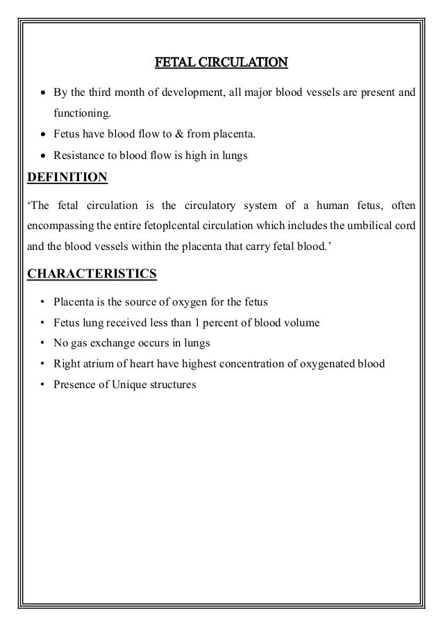 Fetal circulation