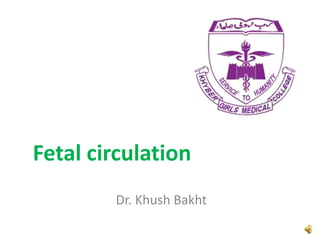Fetal circulation
Dr. Khush Bakht
 