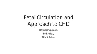 Fetal Circulation and
Approach to CHD
Dr Tushar Jagzape,
Pediatrics ,
AIIMS, Raipur
 