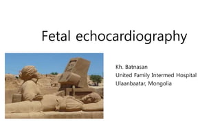 Fetal echocardiography
Kh. Batnasan
United Family Intermed Hospital
Ulaanbaatar, Mongolia
 