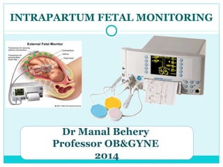 INTRAPARTUM FETAL MONITORING
Dr Manal Behery
Professor OB&GYNE
2014
 
