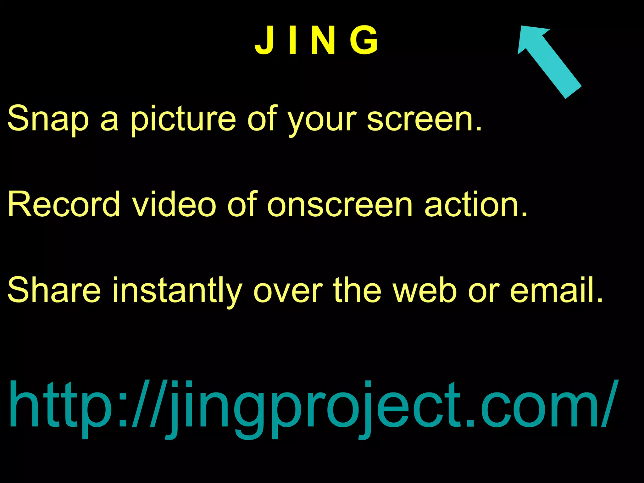 J I N G http://jingproject.com/   Snap a picture of your screen.  Record video of onscreen action.  Share instantly over the web or email.  