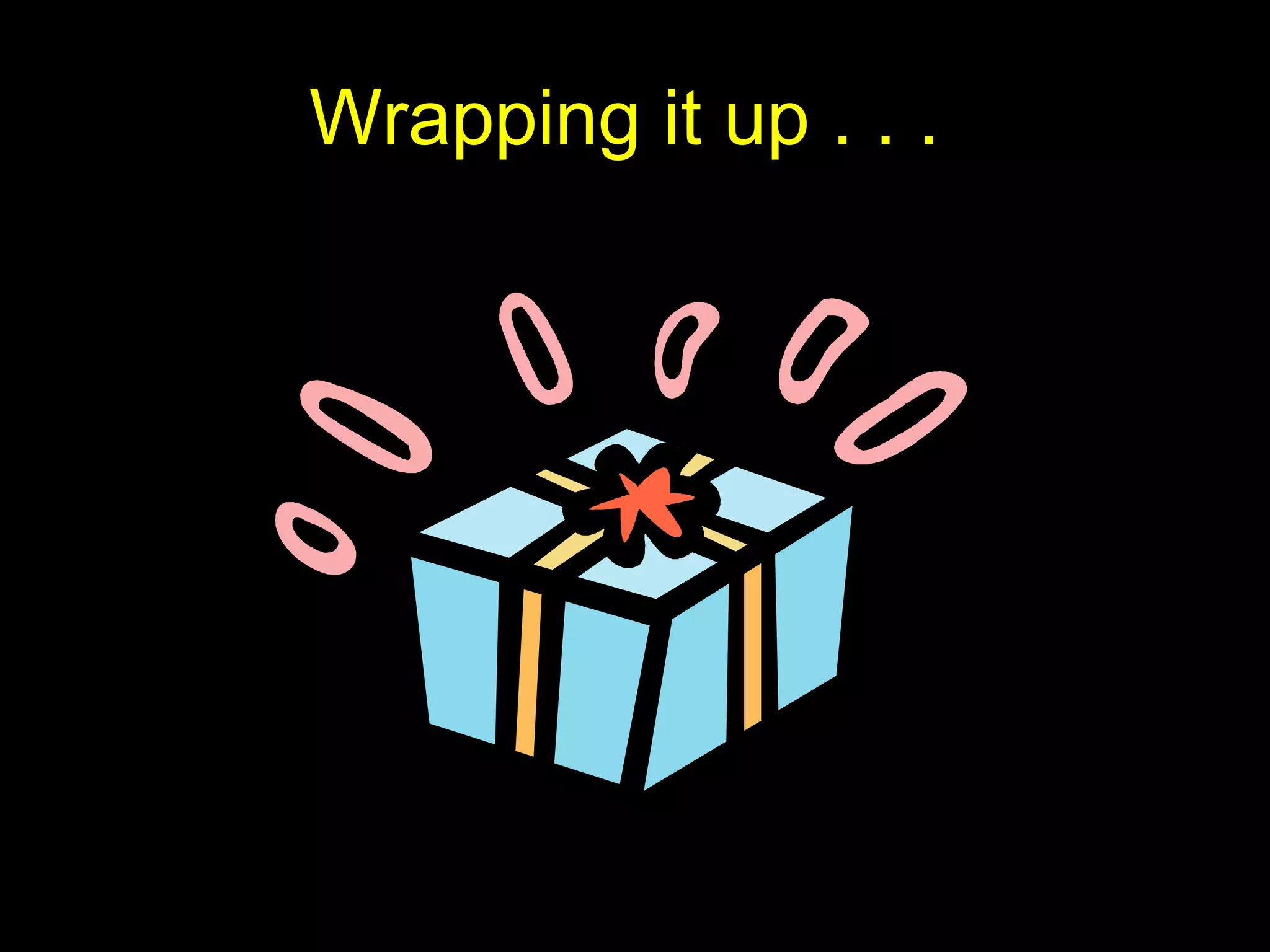 Wrapping it up . . .   