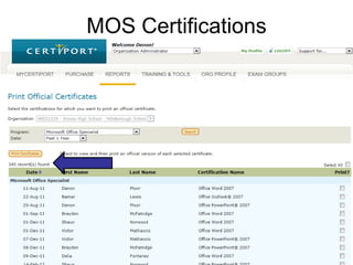 MOS Certifications

 
