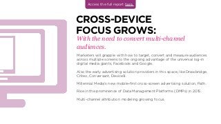 With the need to convert multi-channel
audiences.
CROSS-DEVICE
FOCUS GROWS:
Marketers will grapple with how to target, con...