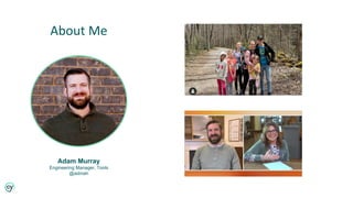 About Me
Adam Murray
Engineering Manager, Tools
@admah
 