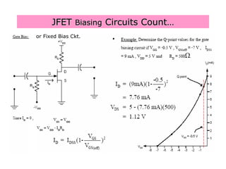 JFETJFET BiasingBiasing Circuits Count…Circuits Count…
or Fixed Bias Ckt.
 