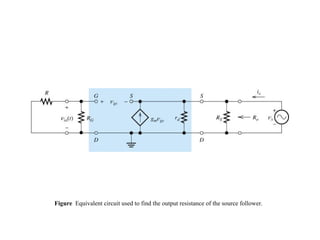 Figure Equivalent circuit used to find the output resistance of the source follower.
 