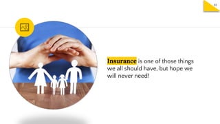 Insurance is one of those things
we all should have, but hope we
will never need!
93
 