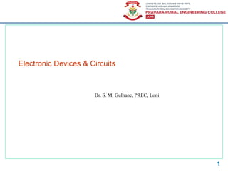 Electronic Devices & Circuits
1
Dr. S. M. Gulhane, PREC, Loni
 