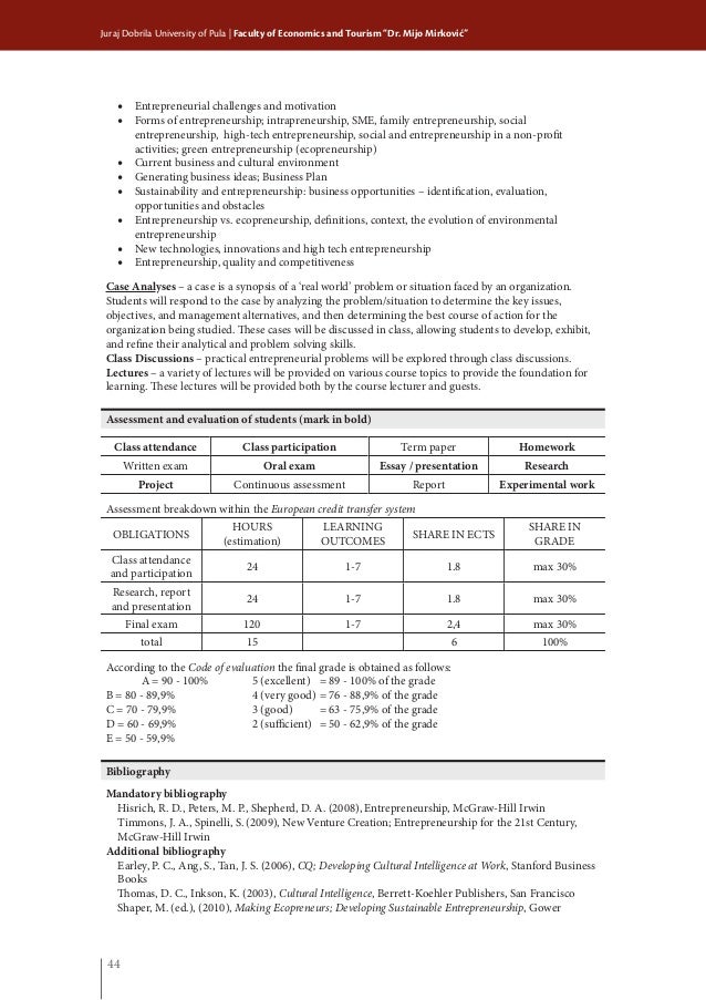 Course Catalog For Incoming Studens At Fet Unipu