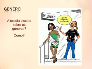 A escola discute
sobre os
gêneros?
Como?
 