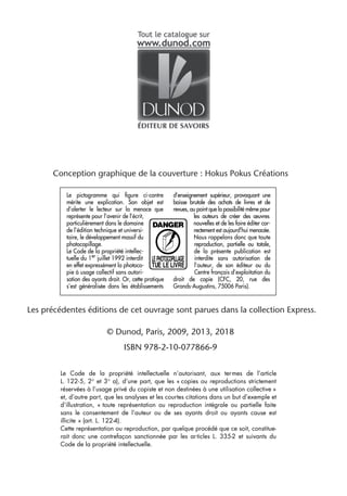© Dunod, Paris, 2009, 2013, 2018
ISBN 978-2-10-077866-9
Conception graphique de la couverture : Hokus Pokus Créations
Les précédentes éditions de cet ouvrage sont parues dans la collection Express.
 