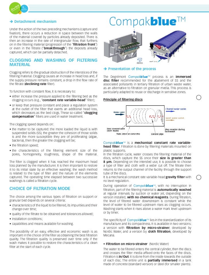 Degrémont Water Treatment Handbook Factsheets N°2 Compakblue