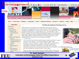 FEU Dr. Dieter Nuessler 
Federation of the European Union Fire Officer Associations 
www.f-e-u.org 
36 
USA 
 
