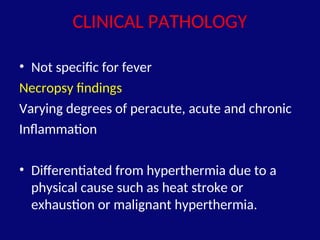 FEVER in animals veterinary science,Fever conditions | PPT