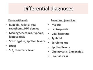 Comprehensive Approach to Diagnosing and Managing Fever in Tropical ...