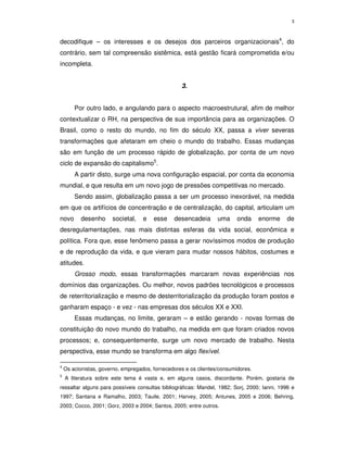 O RH e os Processos de Trabalho nas Empresas do Século XXI