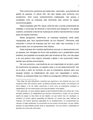 O RH e os Processos de Trabalho nas Empresas do Século XXI