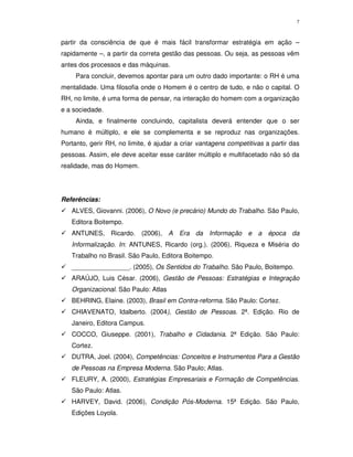O RH e os Processos de Trabalho nas Empresas do Século XXI