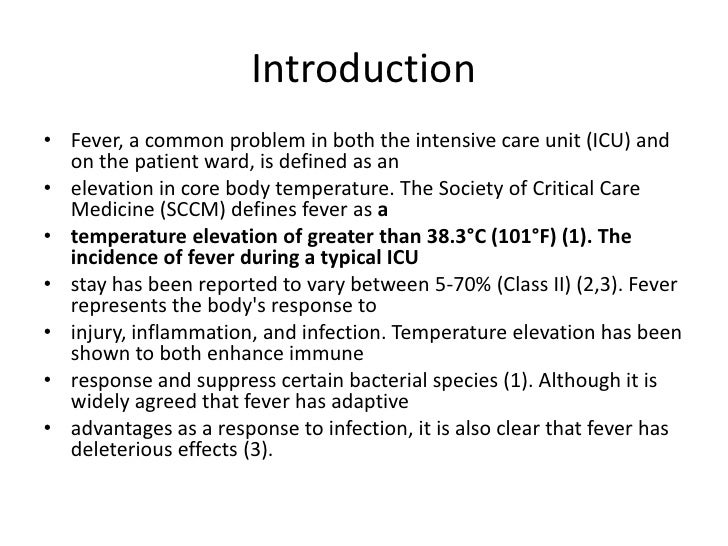 Fever in the icu