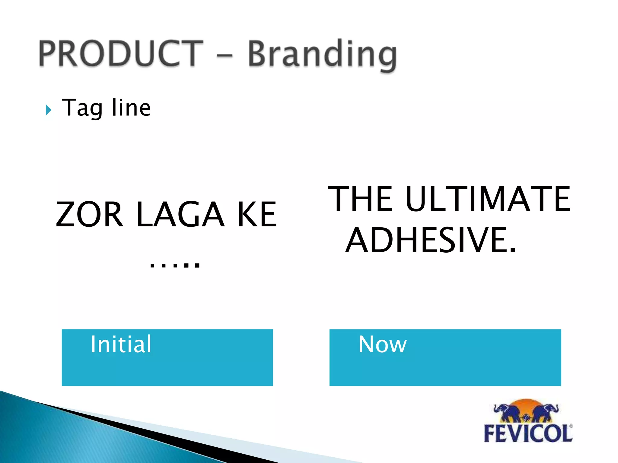  Tag line
Initial Now
ZOR LAGA KE
…..
THE ULTIMATE
ADHESIVE.
 