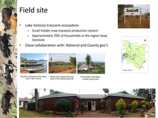 Field site
• Lake Victoria Crescent ecosystem:
– Small-holder crop-livestock production system
– Approximately 70% of households in the region keep
livestock
• Close collaboration with: National and County gov’t
 