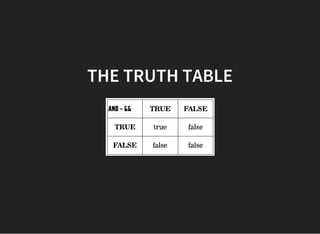 THE TRUTH TABLE
 