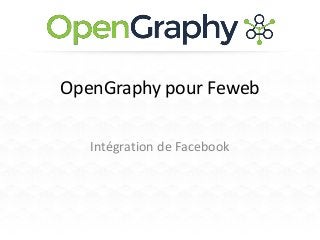 OpenGraphy pour Feweb
Intégration de Facebook
 